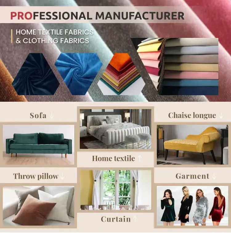 Velvet Stretch Velvet Fabric For Sofa Knitted Fabric Textiles Home