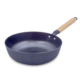 Nonstick Pots and Cast Iron Deep Pans Sets for Family Cooking with Wooden Handle