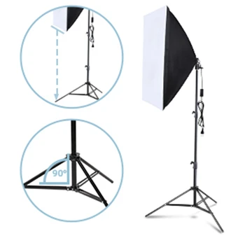 Portable Photography Set Softbox with 2m Tripod Professional Photography Studio Lighting 85W 150W Light Bulb with Softbox Kit detail image