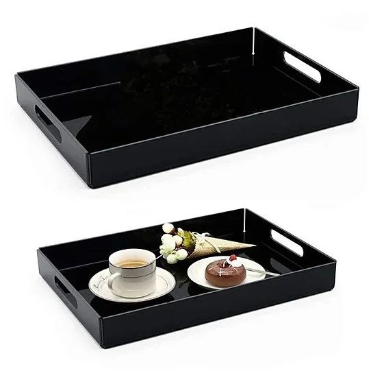 Neon Color With Handles Square Organizer Acrylic Tray Clear Acrylic