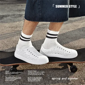 Hole Shoes Summer Waterproof Soft Sole Hollow Wading Shoes Baotou Couple Beach Lightweight Casual Sandals