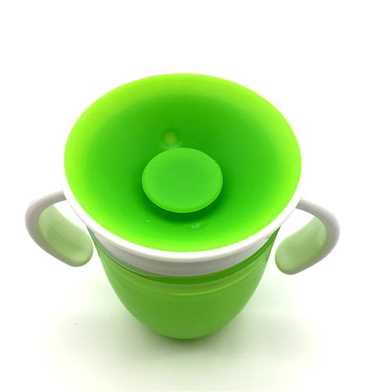 Hot 360 Degrees Can Be Rotated Baby Learn Drinking Cup with Double Handle Flip Lid Leakproof Infants Water Cups Bottle BPA Free