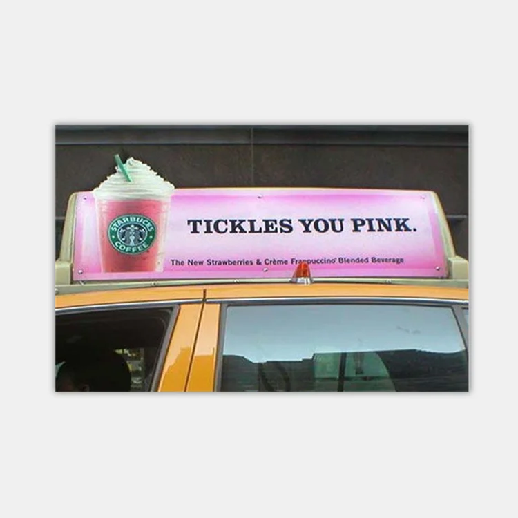 Светодиодная реклама такси с сертификатом CE с 12 В входной вольт из прочного пластика