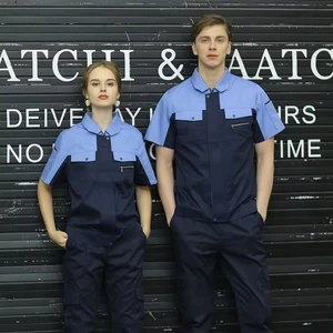 Custom Factory Safety Breathable Flame-Retardant Cotton Work Uniform Short Sleeves Professional Workwear Jacket and Pant Suit