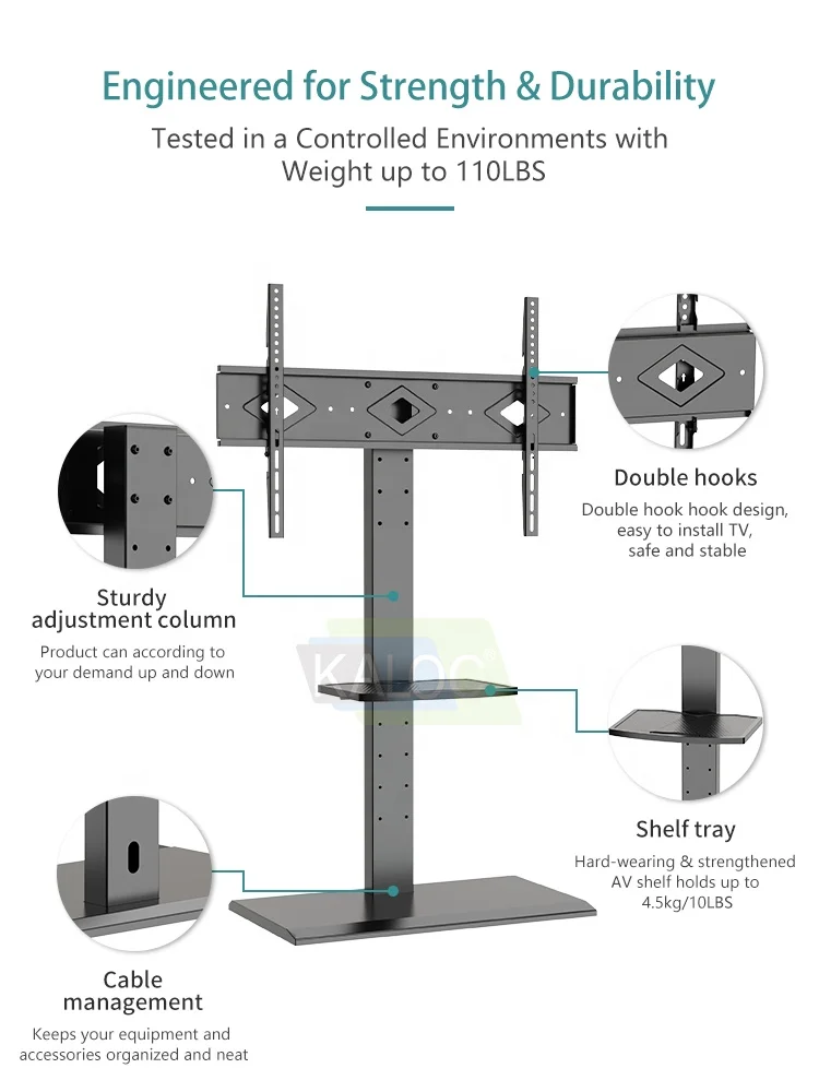 KALOC Factory Z75 TV Stand - VESA 800x500mm - 50-85 Inch