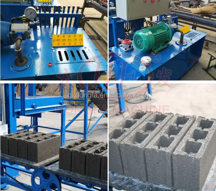 Semi Automatic Cement Hollow Block Paving Brick Making Machinery In ...