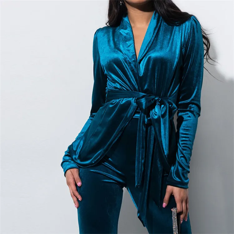 velvet belted jacket