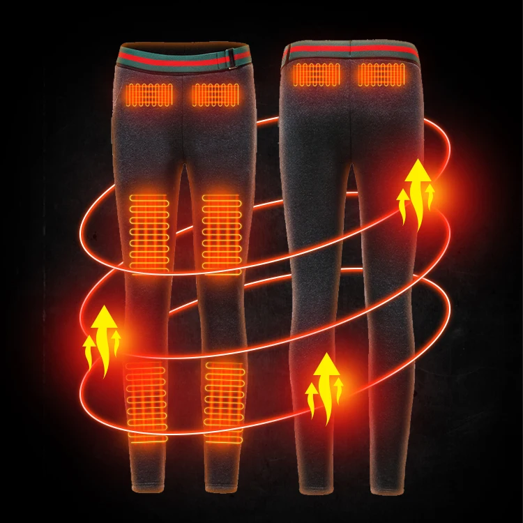 ELECOZY USB 3 Level Temperature Control Carbon Fiber Thermal Heated Pants Cold Winter Battery Powered Body Warming Trousers