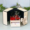 Pink double open surprise box little angel red