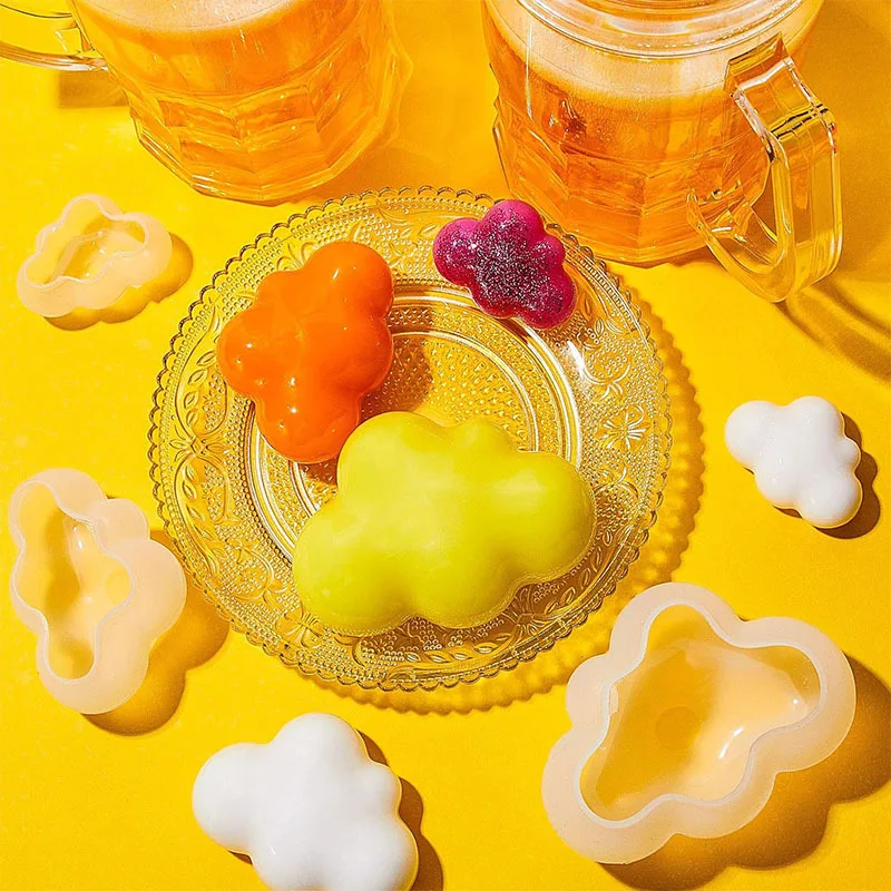 3D Cloud Silicone Mold Sugar Cake Baking Decoration DIY Soap Aromatherapy Gypsum Ornament Reusable Non-Toxic Non-Stick factory