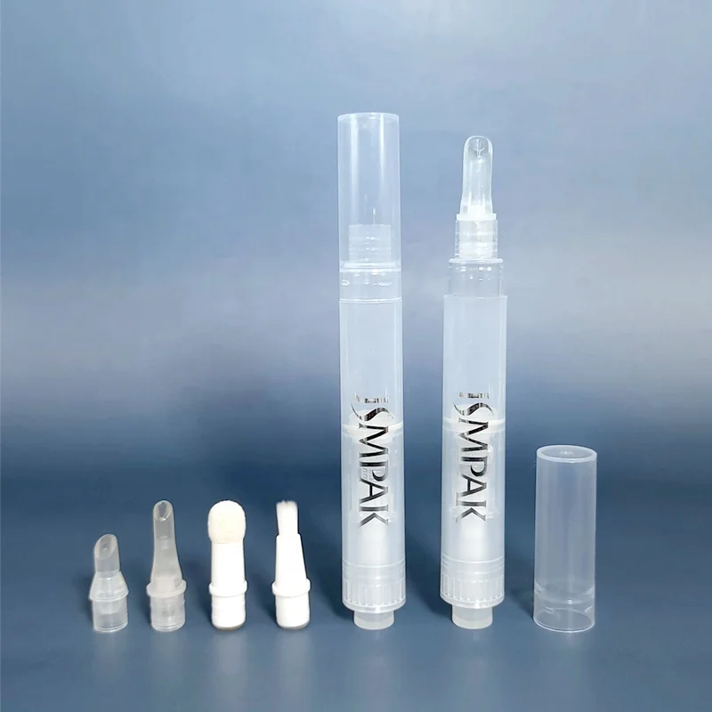 Custom Label 4ml 6ml Clear Empty Cosmetic Twist Pen Packaging Container 2ml Plastic Tube Nail Cuticle Oil Pen