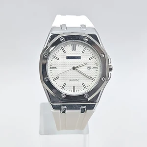 MISSFOX Men's Fashion Quartz Watch 43mm Stainless Steel Case Analog Pointer Display 22mm Strap Minimalist Style 3BAR Water