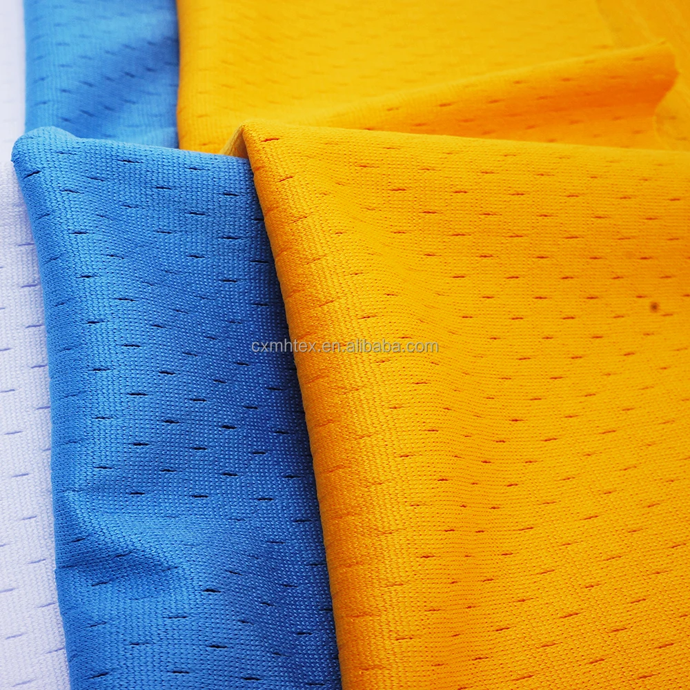 Factory nba basketball jersey fabric tshirt dry fit man recycled mesh  fabric sublimation tshirts women for mesh fashion shorts