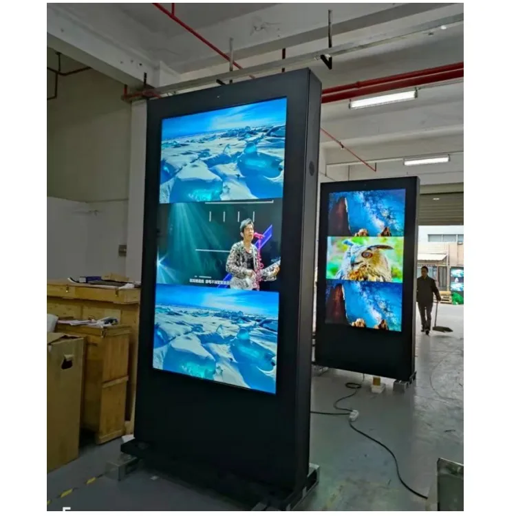 Kiosk LCD Advertising Screen IP65 Floor Standing Outdoor Advertising Display
