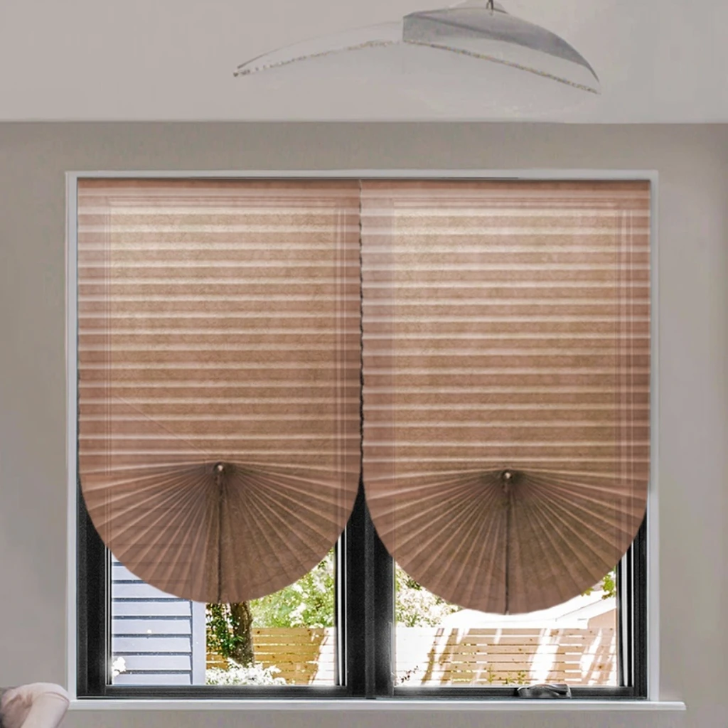 Chinese Suppliers' Low Price Simple Pleated Blinds Built-in Paper Shade Plisse Curtain Easy Windproof Temporary Shades Blinds