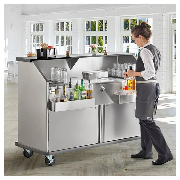 Modern Removable Bar Station Portable Stainless Steel Cocktail Bar