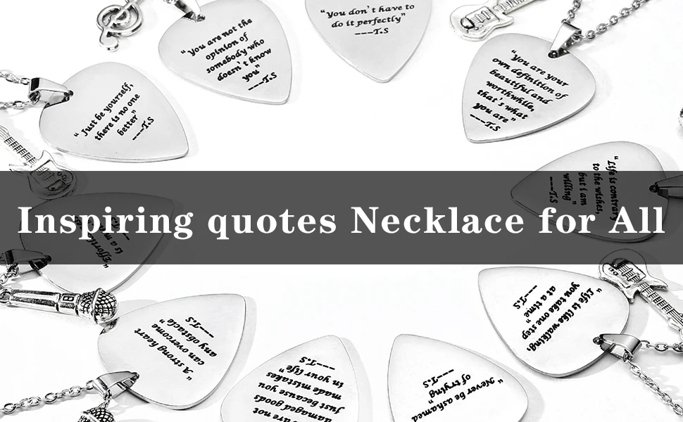 Inspired Fans Gift Quotes Guitar Pick Necklace Outfits Jewelry