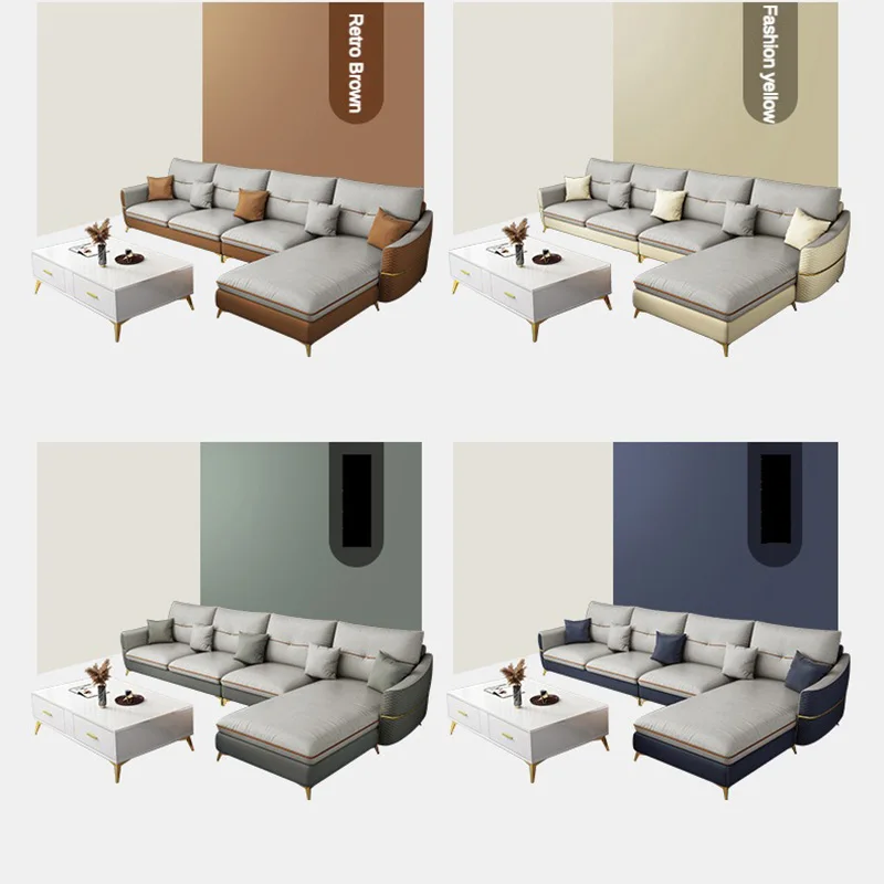 Latest Simple Italian Design Technology Cloth Home Furniture Wholesale Price Customized Modern Sectional Living Room Sofas