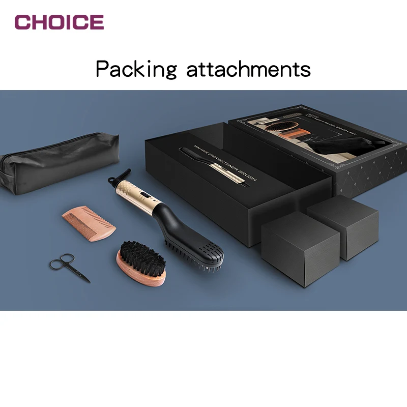 
 Пользовательская прямая щетка для волос, проводная Мужская Расческа с подогревом, ионные электрические бамбуковые профессиональные гребни для волос и набор кистей  