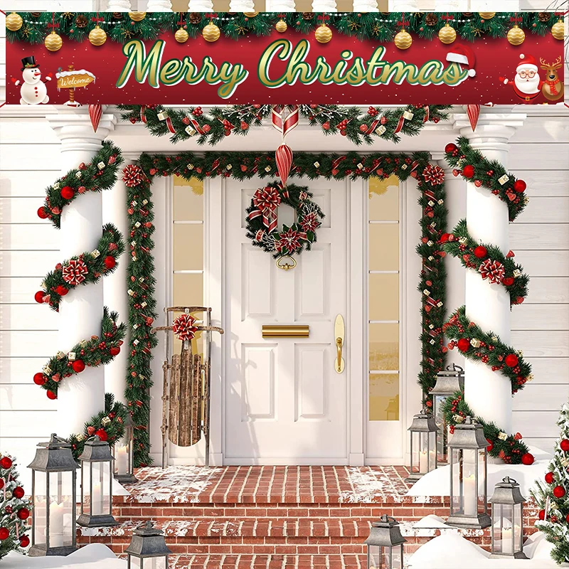 Fast Delivery Festival Merry Christmas 2023 Xmas New Year Decoration Party  Sigh Welcome Yard Banner For Lawn Indoor Outdoor - Buy 2023 New Year Party  Backdrop Hanging Fabric Decoration Sets,2023 Merry Christmas