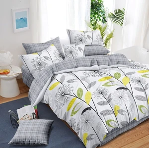 100% Cotton 3 Pieces Bedding Set Hotel Home Blue White Dandelion Pollowcase Duvet Cover Set