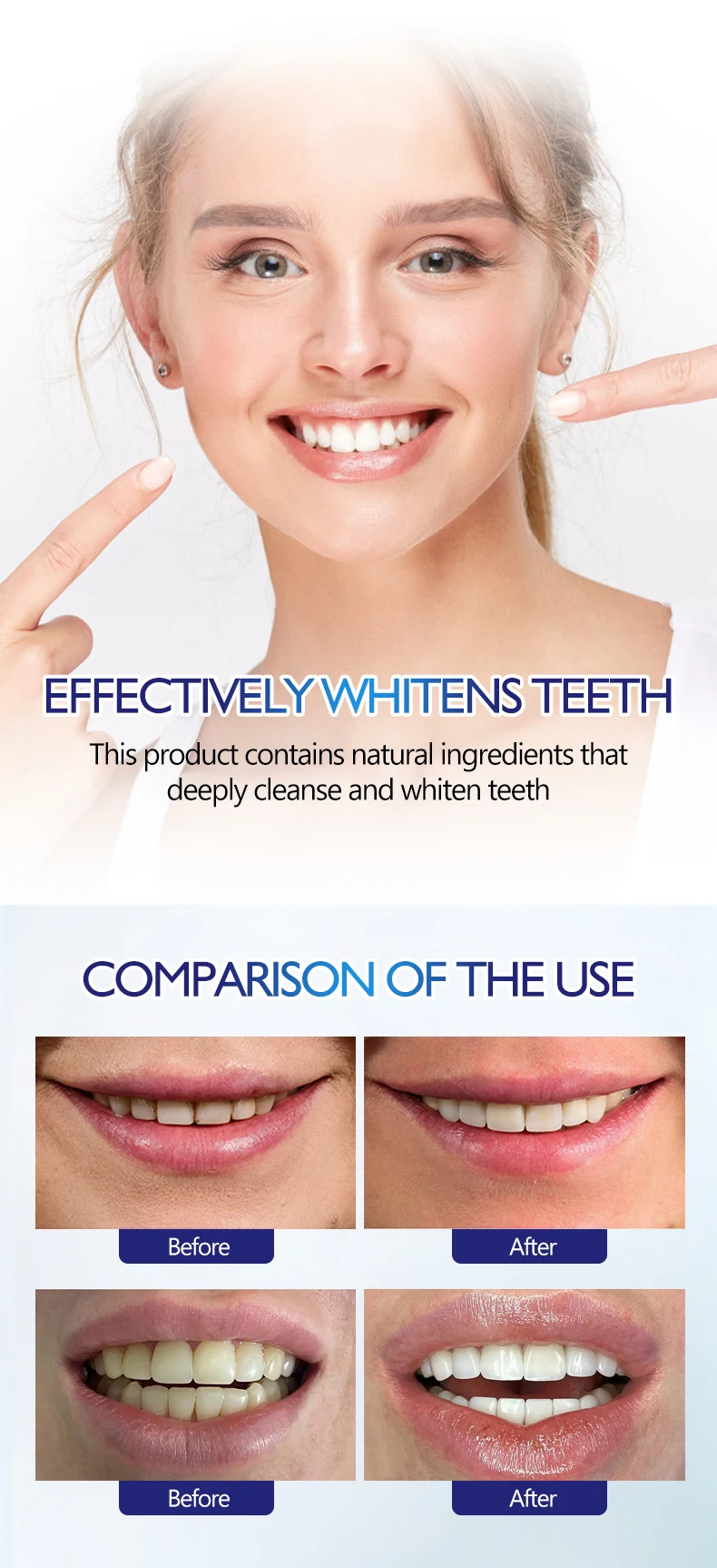 100g Natural Nicotinamide Deep Brightening Fresh Breath Cleaning Toothpaste for Removes Stains Teeth