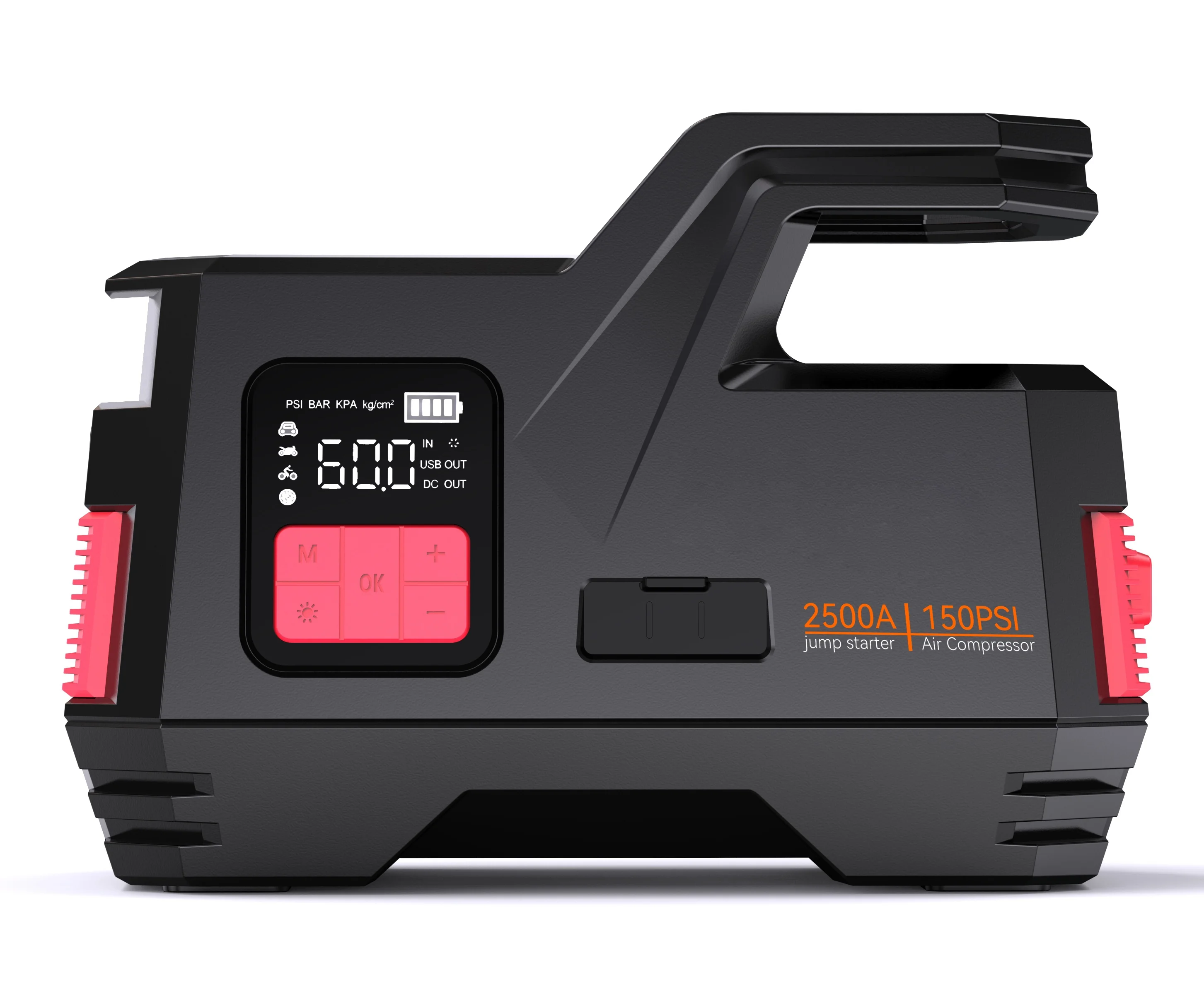 4250a 26800mah Digital Jump Starter With Air Compressor For Car