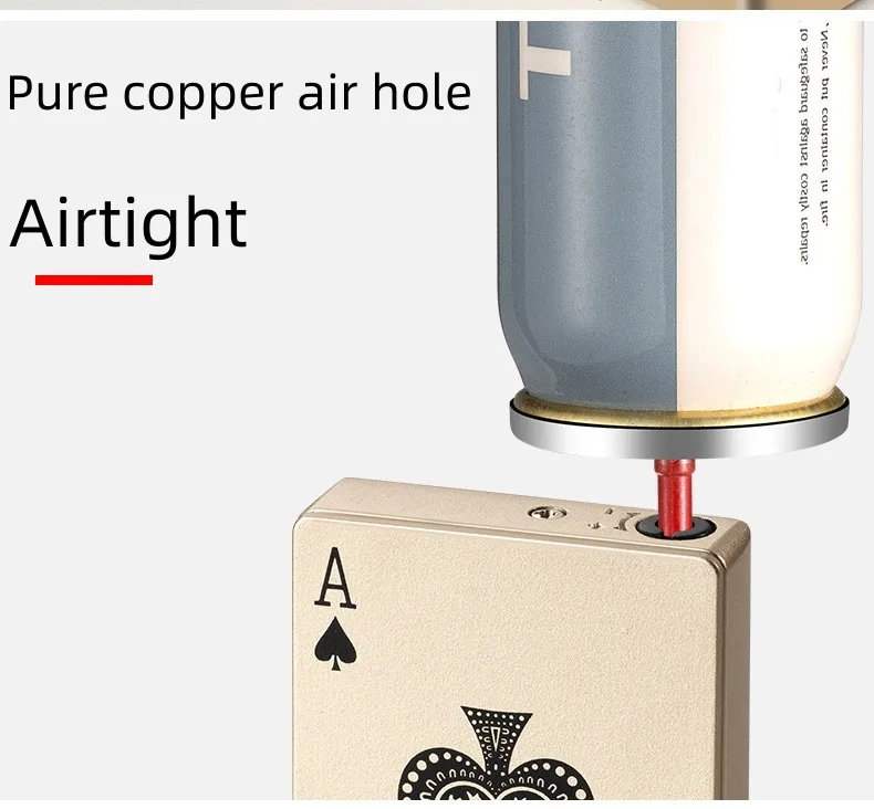 Green Flame Ace Card Poker Lighter Metal Windproof Cigarette Lighter