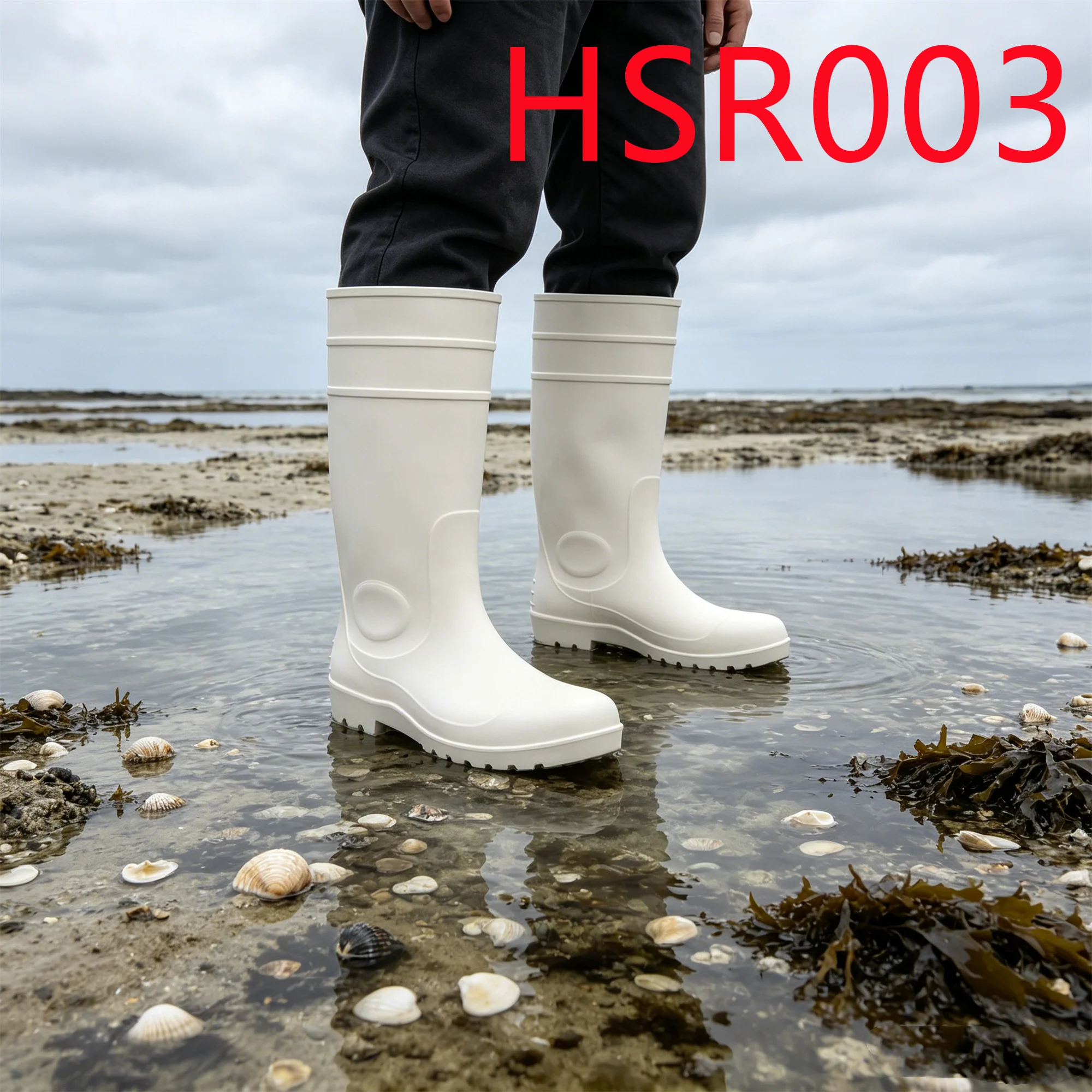 HY,Guyana Popular Anti-moisture High-rise Men/women PVC Boots Mud-soaked Trails Integral Molding Gumboots with Steel Toe HSR003