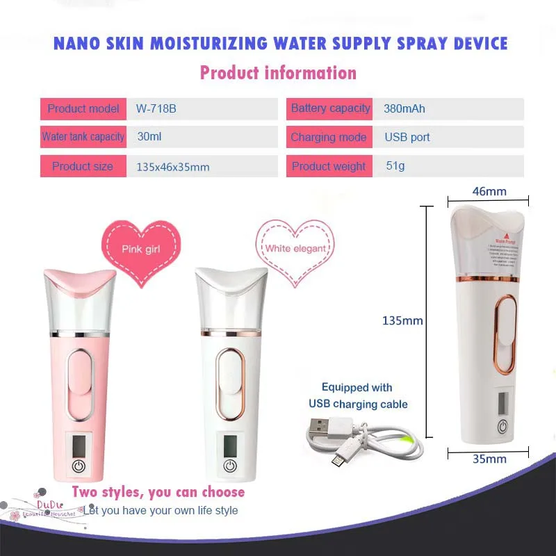 Beauty Personal Skincare Usb Portable Facial Stemer Face Nano Sprayer ...