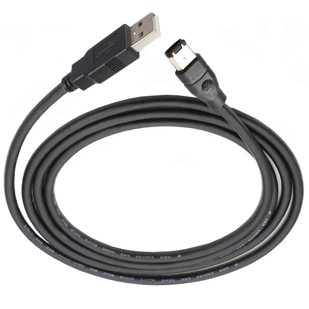 Factory IEEE 1394 Firewire 6P Male to USB 2.0 a Male Adaptor Convertor 400 Link Cable Video and Audio Data Transmission Cable