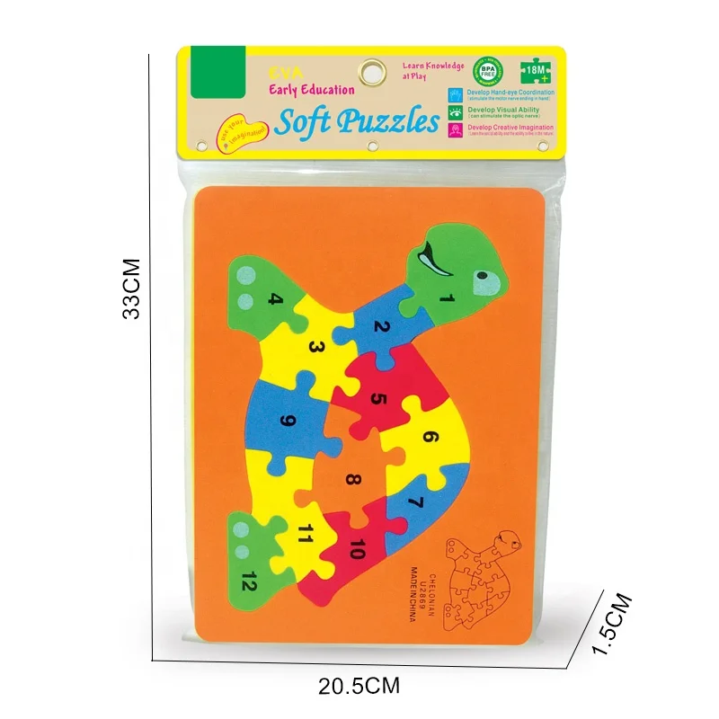 EVA Soft Jigsaw Puzzle Game Cartoon Animal Number Puzzle Toys Educational DIY Toys