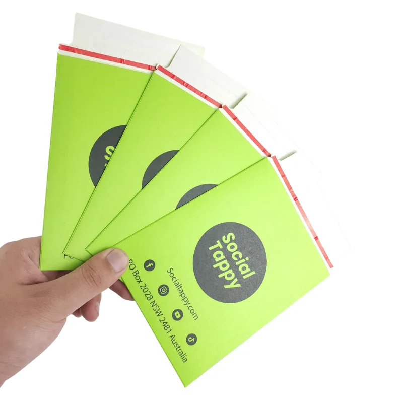 Custom Tear Off Strip Envelope Kraft Peel Strip Paper Envelope Eco Friendly Packaging With Pull Tab Tear Strip