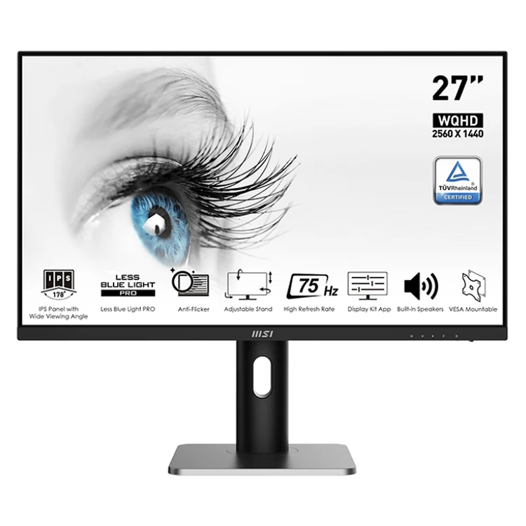 MSI Pro MP273QP 27 Inch 75Hz IPS QHD Monitor with 1ms (MPRT) / 4ms (GTG)  2560 x 1440 (2K) Built-in Speakers Flat Panel| Alibaba.com