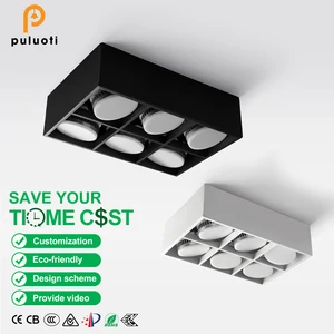PULUOTI Adjustable Anti-Glare Spotlights with Easy Installation GX53 Surface Downlights Replacements Black for Home Hotel