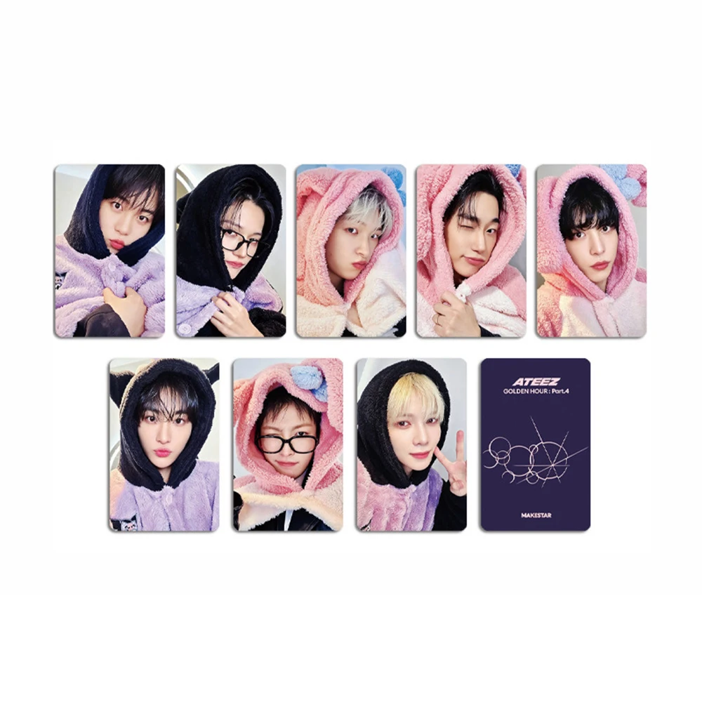 KPOP ATEEZ 8Pcs/Set Korean Style Glossy Photocard Mingi Seongha