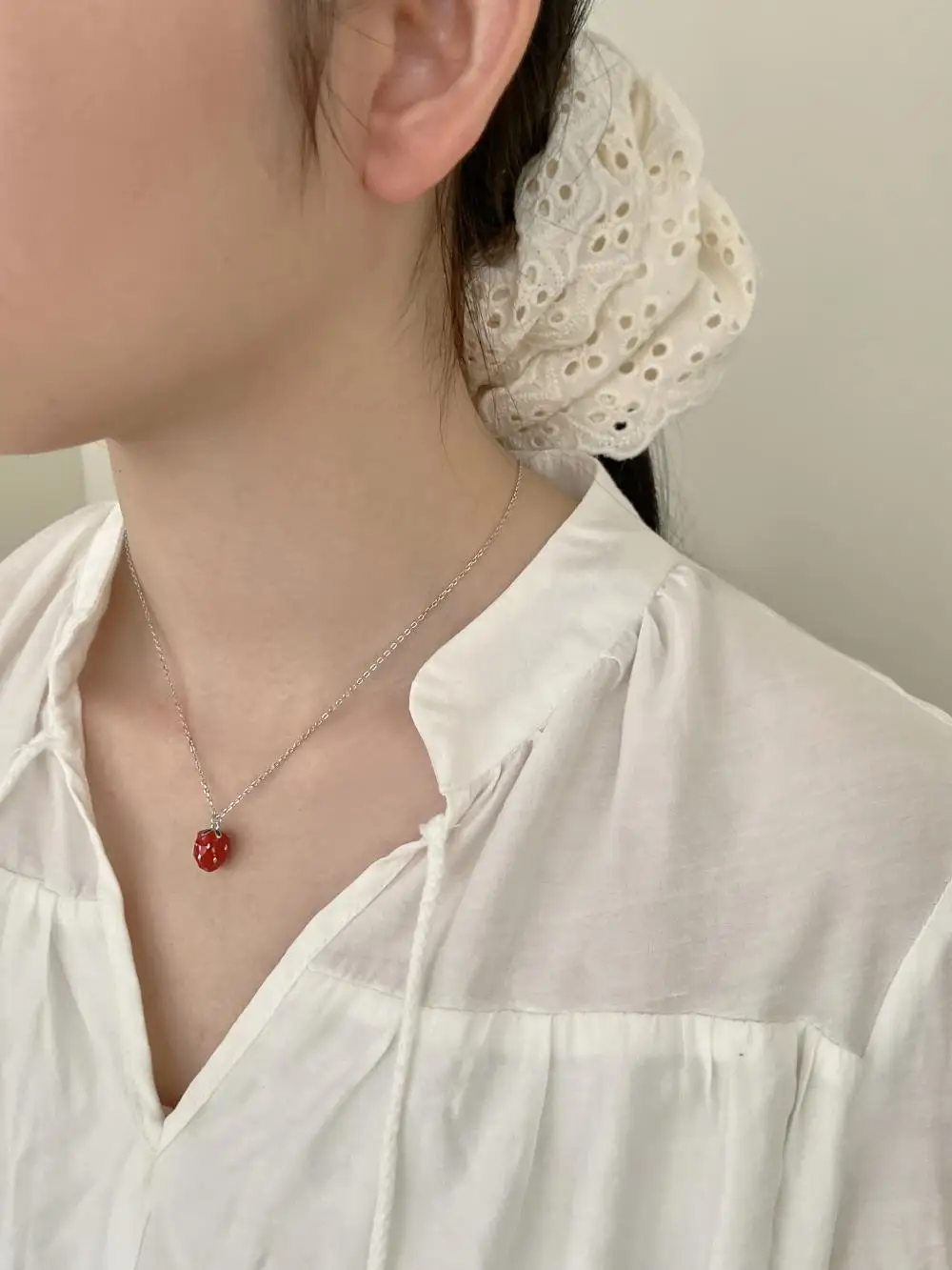 KAKODIY Stock Chain 925 Sterling Silver Fine Jewelry Luxury New Strawberry Pendant Necklace detail 7