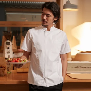 ChuYibang Kitchen Chef Work Clothes Upscale Summer New Style Long-Sleeved Canvas Zipper Western Restaurant Uniforms
