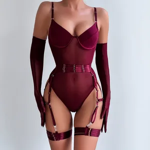 Fully Managed Luxury Three-Piece Hot Sexy Slim Fit Underwear XXL-XXXL-XL Spandex Strap Dropshipping Light Sexy Lingerie Set