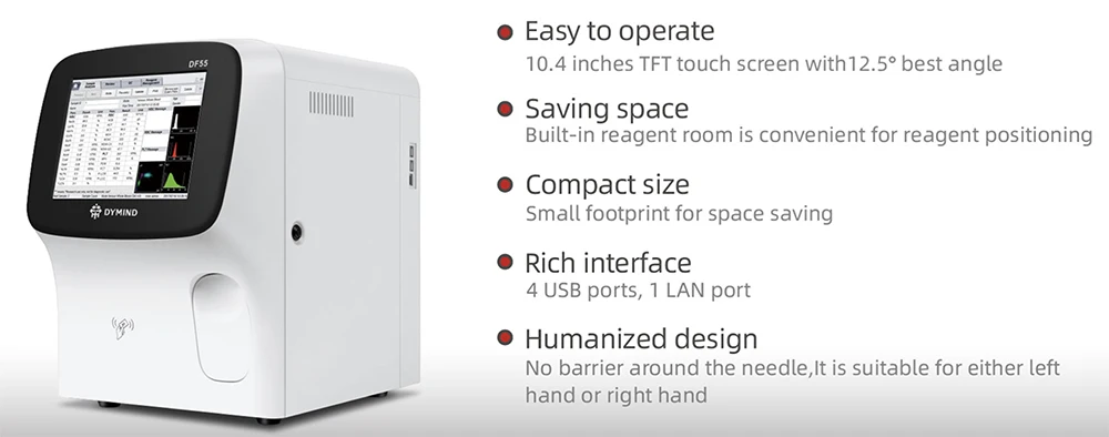 Dymind Df55 Mini 5-part Automatic Hematology Analyzer With 27 Parameter ...