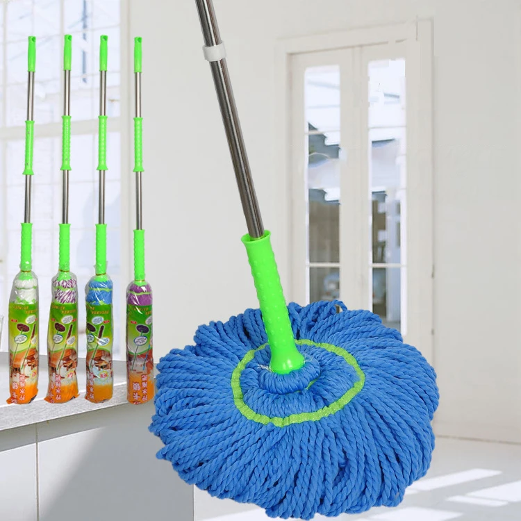 WS427 High Quality Purple Lockable Microfiber Mop Household Durable Dry Mop Collapsible Squeeze Water Wet Mop