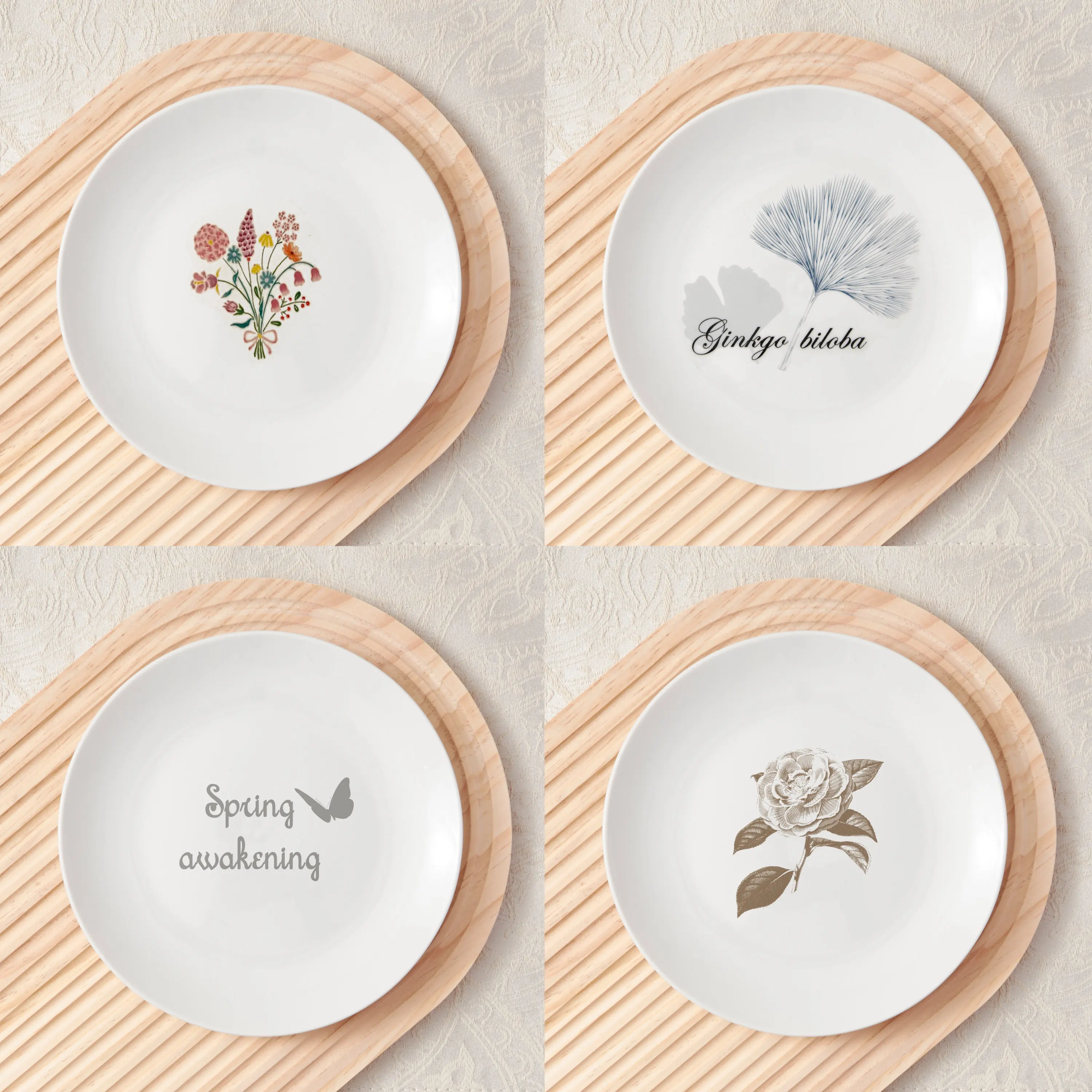 Super Large White  Plates Ceramic Customizable Western Style Porcelain Plates for Hotels Flatplates for Hotel Restaurant Use
