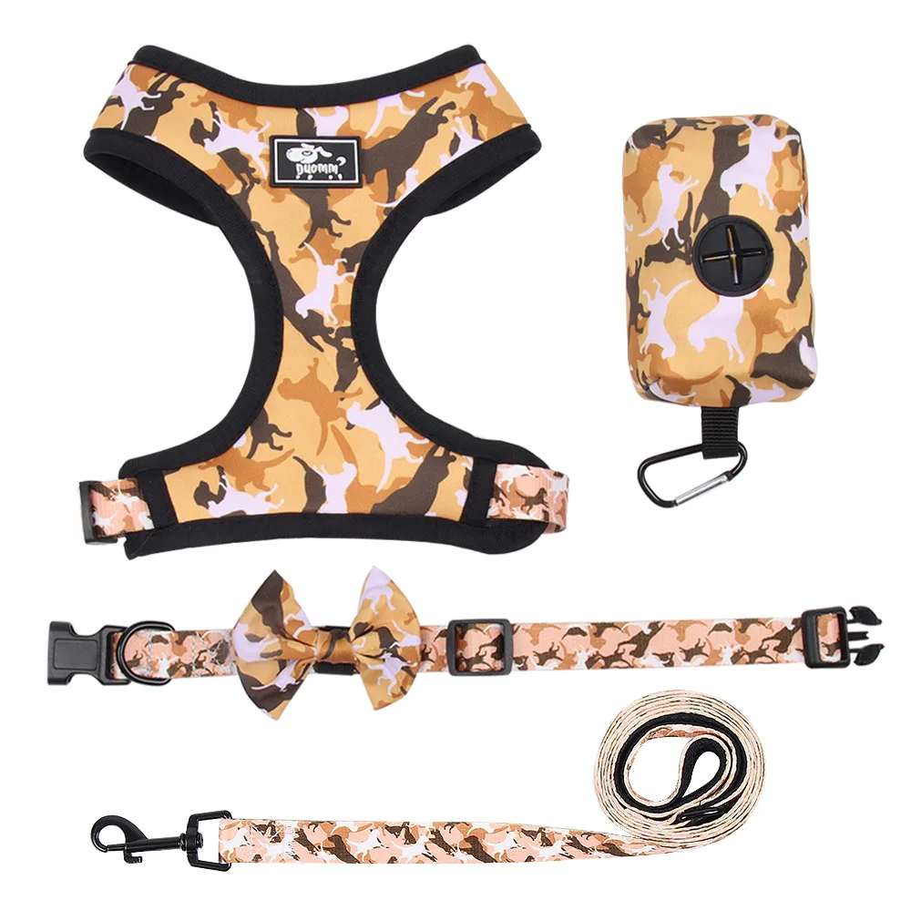 Wholesale OEM/ODM Dog Harness And Leash Custom Logo Pet Harness Set Dog Bow Tie Personalised supplier