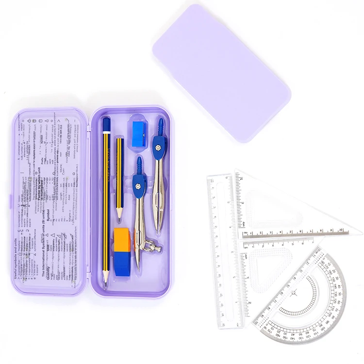 Students Scientific Calculator Electronic Desktop Multi-Function Calculator Set Compass Pencil 10-piece Set