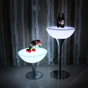 Commercial LED Glowing Color-Changing Dining Table Plastic Restaurant and Hotel Furniture for Outdoor Use