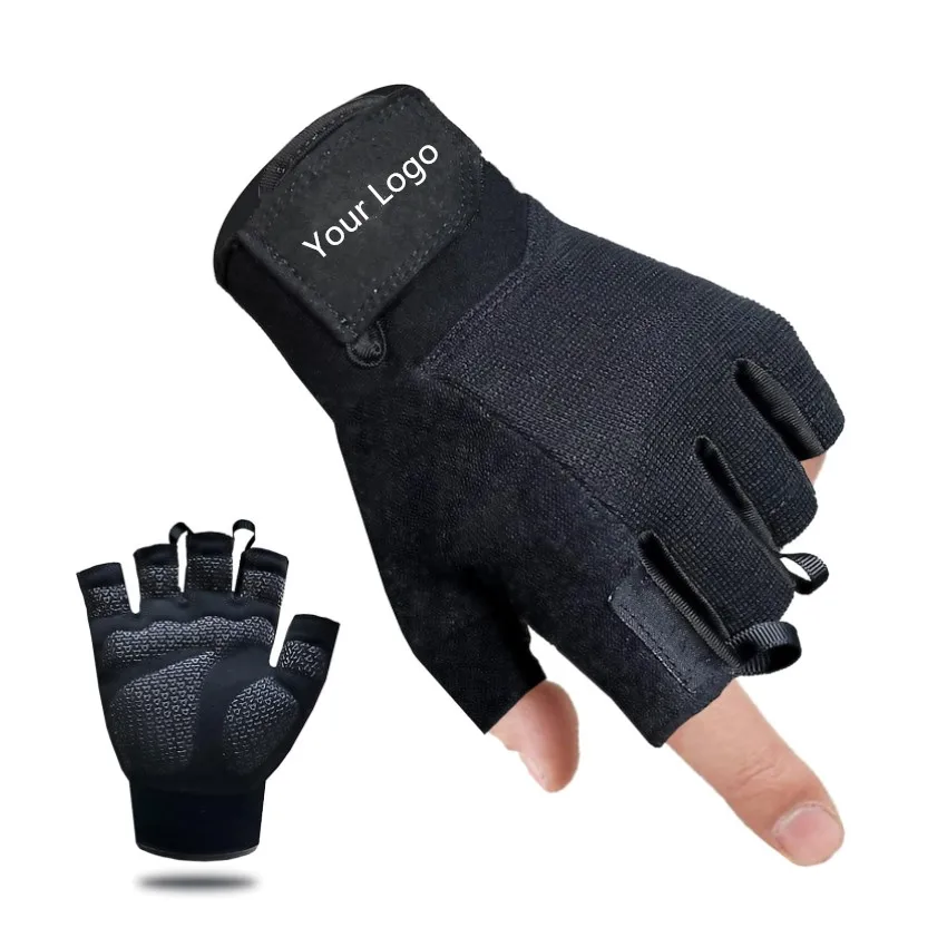 Fingerless Fitness Gloves For Weight Lifting With Wrist Support
