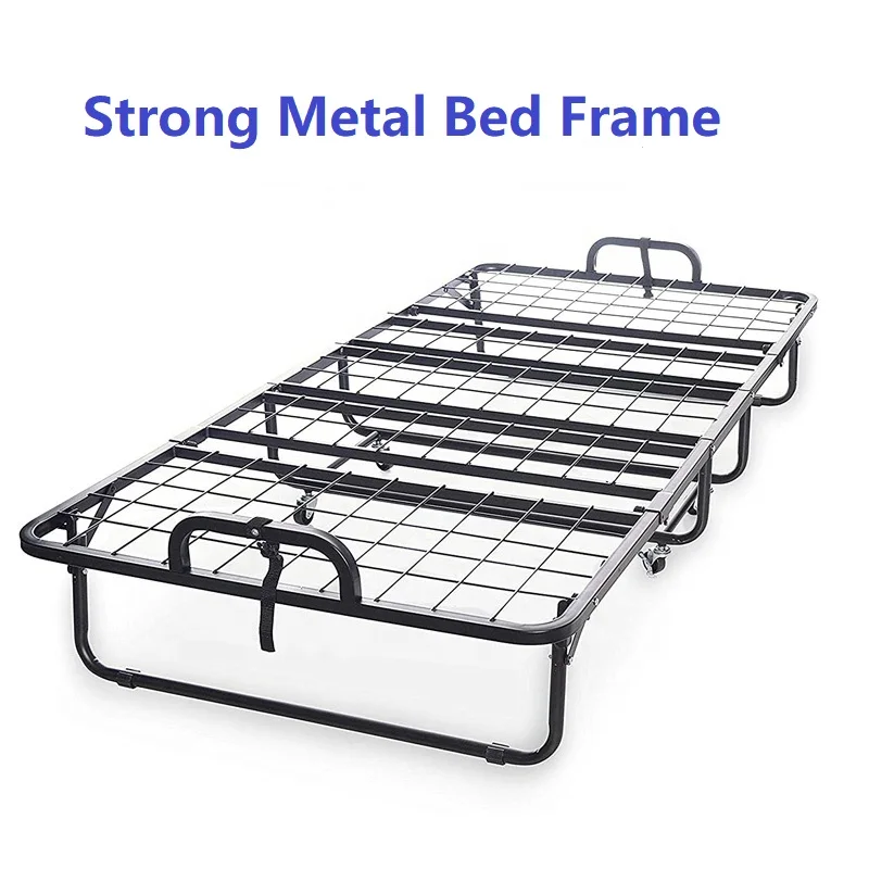Single Steel Portable Rollaway Metal Fold Folded Foldable Folding Bed