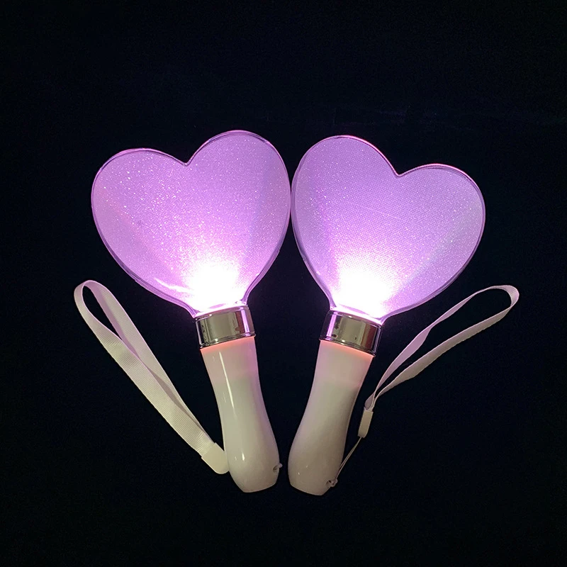 Battery Powered Kpop LED Light Stick - Heart Shape Concert Glow