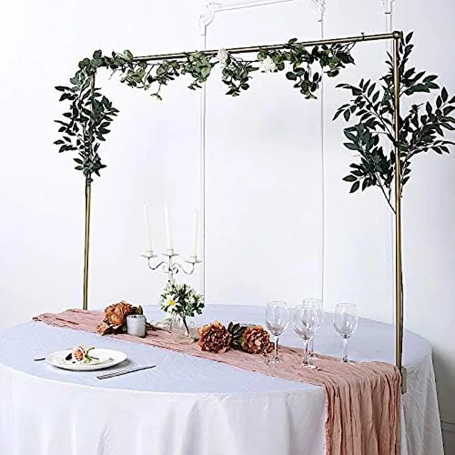 HOT SALE Over the Table Rod Stand With Clamps Adjustable Metal Balloon Table Arch Decoration for Wedding Party Supplies
