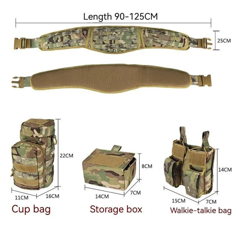 Multi-functional Camouflage Tactical Waist Pack Outdoor Hunting Belt Multi-functional Pocket Carrying Gear Tactic Waist Belt